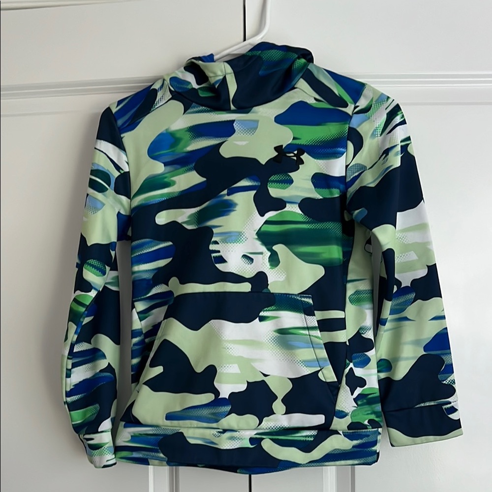 Under Armour Blue and Green Camo Pullover